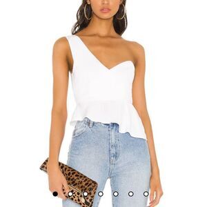 Revolve Superdown Karlie one shoulder top in white